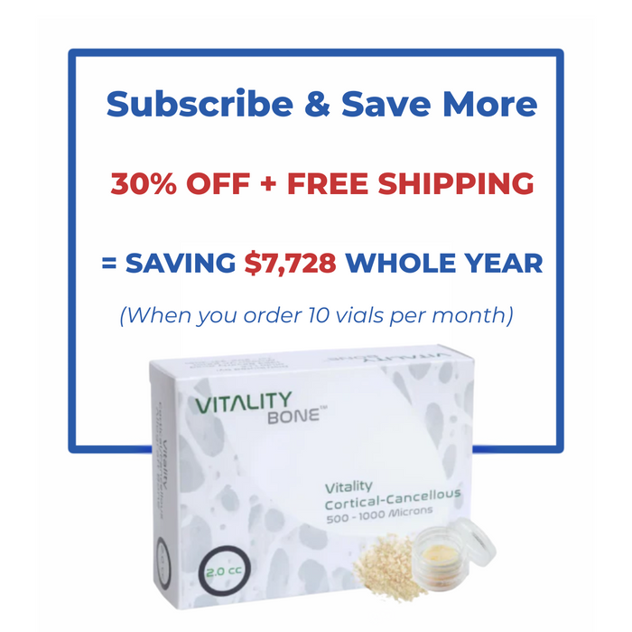 Vitality™ 2.0 CC Mineralized 70/30 Cortical Cancellous Mix 500- 1000 Micron Allograft Bone