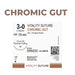 3-0 Chromic Gut 28" Surgical Suture 3/8 Reverse Cutting 