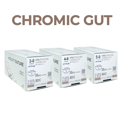 Vitality™ Chromic Gut Sutures - 3/8 Circle 27